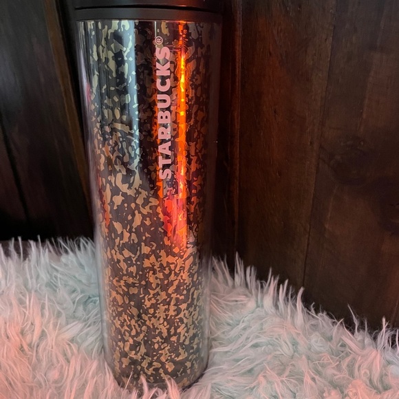 Starbucks Other - Blk & Gold Crackle tumbler